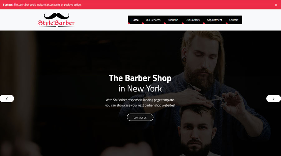 Free Bootstrap Barber Template