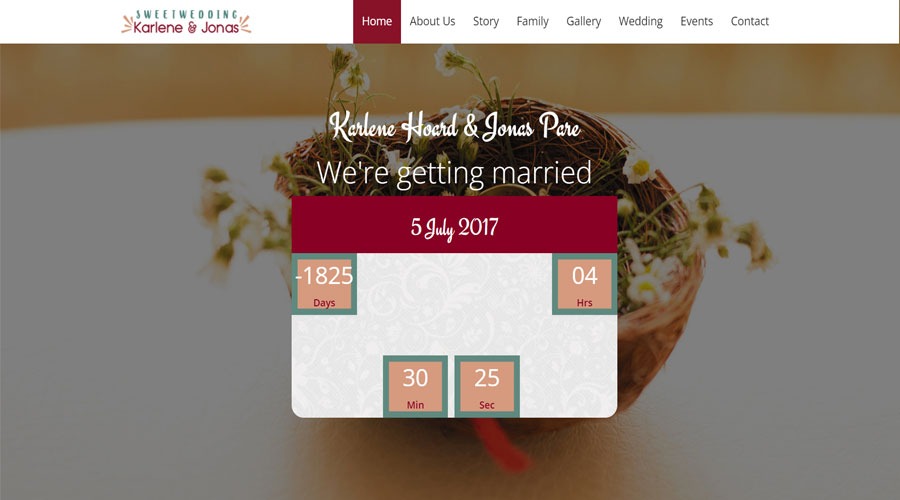 Free Wedding OnePage Website Template