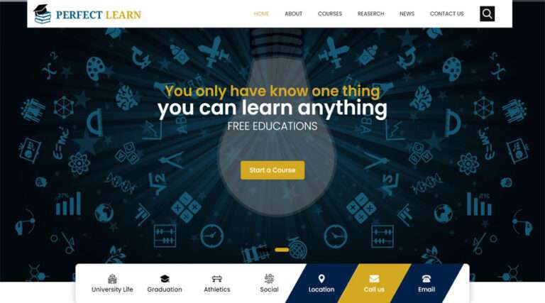 Perfect Learn – Free Education Bootstrap v4 Website Template - CSS Codex