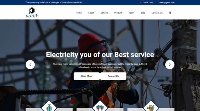Sonik - Industrial Electricity HTML Bootstrap Website Template - CSS Codex