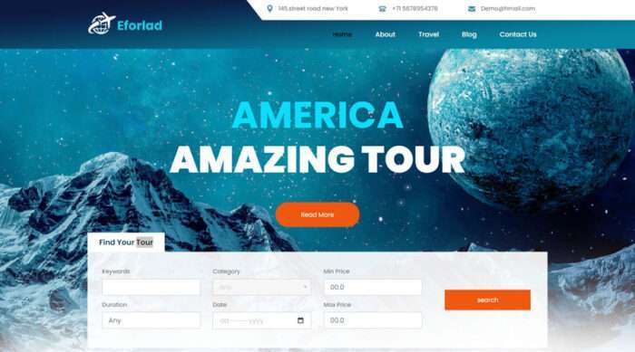 Eforlad - Travel Agency HTML Bootstrap Website Template - CSS Codex
