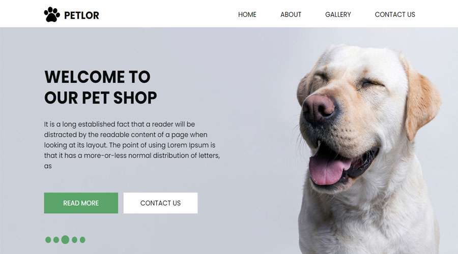 Free Pet Shop HTML Template