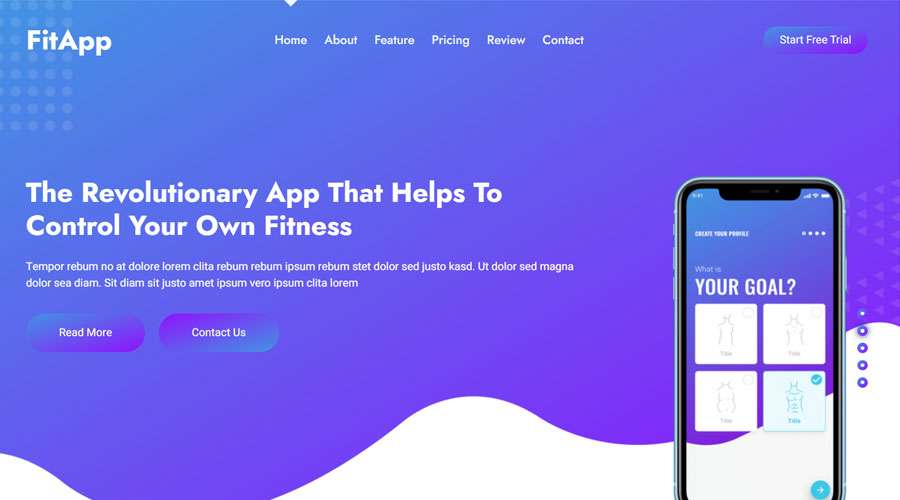 FitApp – Free Mobile App HTML CSS Website Template Free Mobile App HTML CSS Website Template