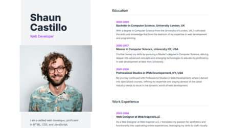 Tailwind CSS Resume Template