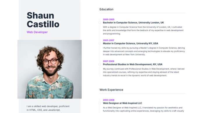 Resume Alternate – Tailwind CSS Resume Template with Dark Mode