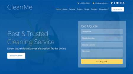 Cleaning Company Website Template Free