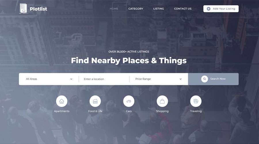 Free Bootstrap Listing Template