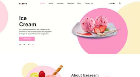 Free Ice Cream Website Template