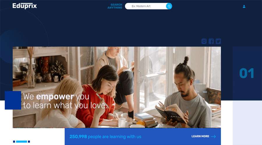 Free Online Course Website Template