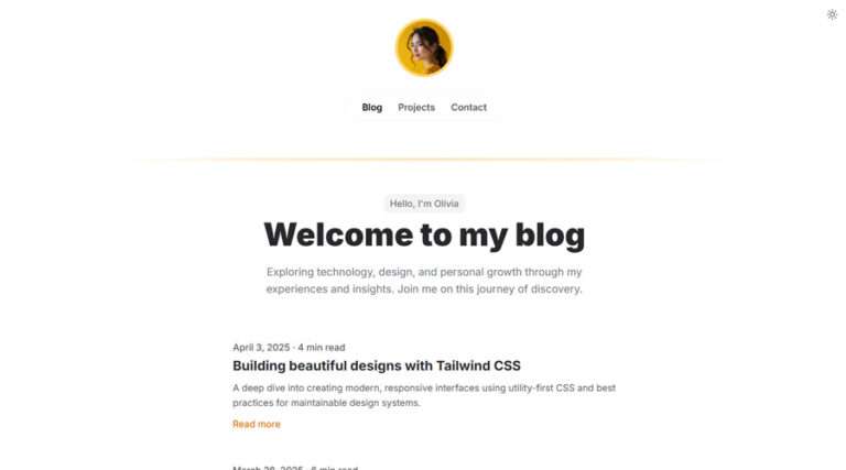 Blog - Free Tailwind CSS 4 Blog Template with Dark Mode
