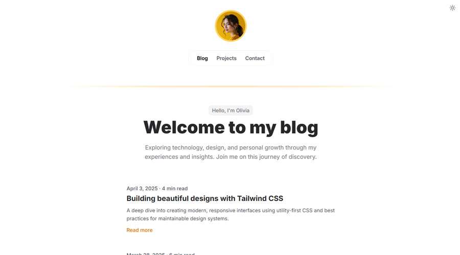 Free Tailwind CSS Blog Template