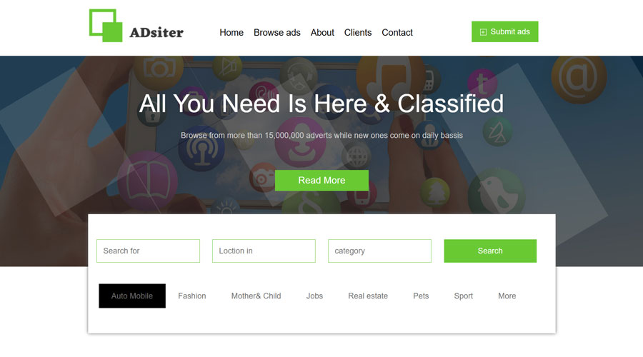 Free Bootstrap Classified Ads Template