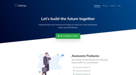 Free Startup Landing Page Template