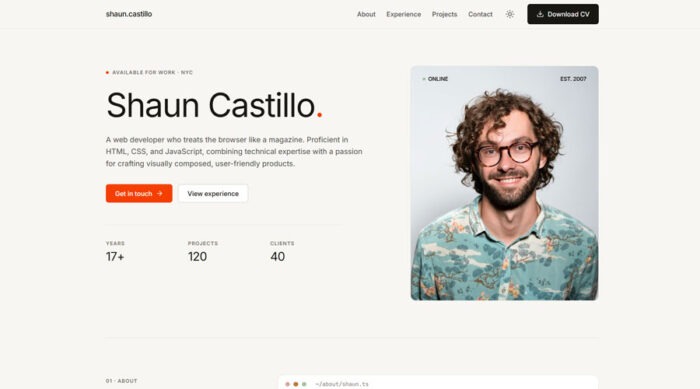 DesignFolio - Free Portfolio HTML CSS Website Template - CSS Codex