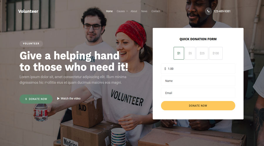 Bootstrap Charity Website Template Free Download