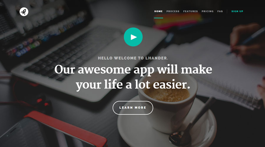 Lhander – Free App Landing Page HTML Website Template Free App Landing Page HTML Template