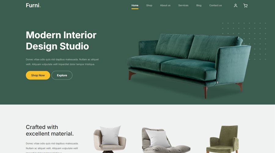 Free Furniture eCommerce Website Template