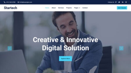 Free Startup Company HTML Website Template