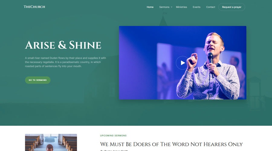 Free Church Website Template