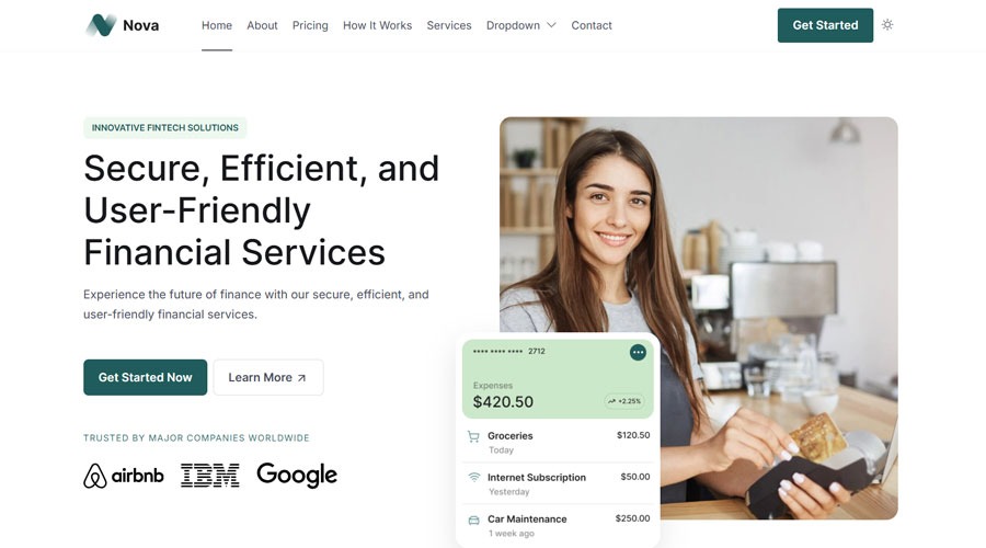 Free Fintech Bootstrap Website Template